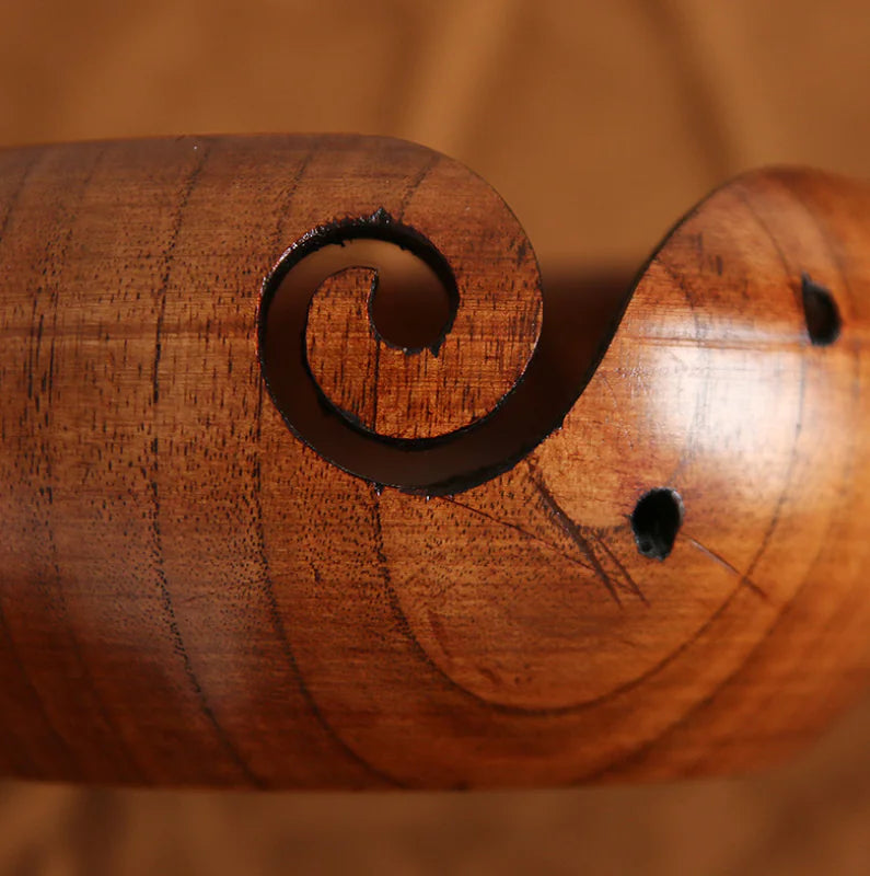 Eco-Friendly Wooden Yarn Bowl for Storage and Use