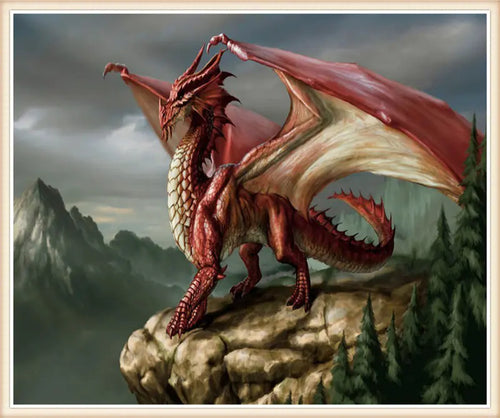3D Diamond Cross Stitch Red Dragon Diamond Art Decor